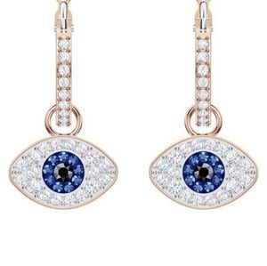 Swarovski Evil eye hoops